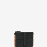 Tarjetero de piel en azul