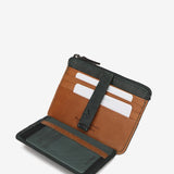 Tarjetero de piel en azul