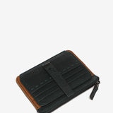 Tarjetero de piel en azul