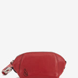 Red leather toiletry bag