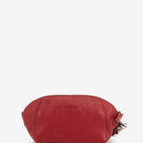 Red leather toiletry bag