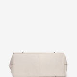 Beige leather shopper bag