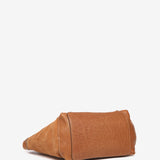 Piccola borsa shopper in pelle color cognac