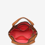 Piccola borsa shopper in pelle color cognac