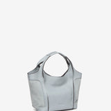 Small leather shopper bag in blue