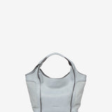 Small leather shopper bag in blue