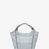 Small leather shopper bag in blue