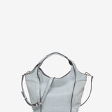 Small leather shopper bag in blue