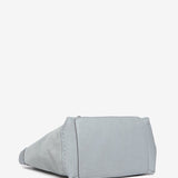 Small leather shopper bag in blue