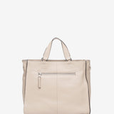 Shopper de piel trenzada en beige