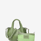 Small leather handbag in green