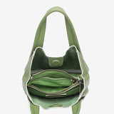 Small leather handbag in green