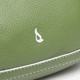 Small leather handbag in green