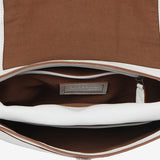Grande borsa a tracolla in pelle bianca