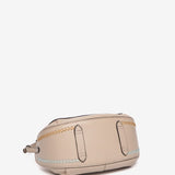 Small beige leather crossbody bag