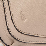 Small beige leather crossbody bag