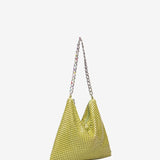 Green metal mesh shoulder bag