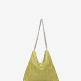 Green metal mesh shoulder bag