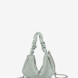 Green metal mesh handbag