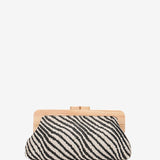 Black animal print party clutch