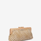 Clutch de fiesta animal print en camel