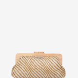 Clutch de fiesta animal print en camel