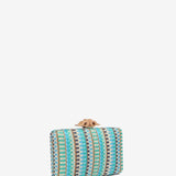 Clutch de fiesta con estampado en azul