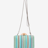 Clutch de fiesta con estampado en azul