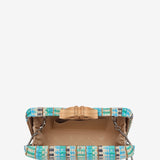 Clutch de fiesta con estampado en azul