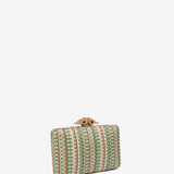 Party clutch with green print