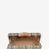 Party clutch with green print