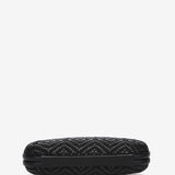 Black geometric print party clutch