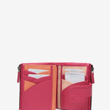 Small leather wallet in fuchsia