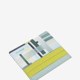 Geometric print leather card holder in green