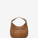 Piccola borsa a tracolla in pelle color cognac