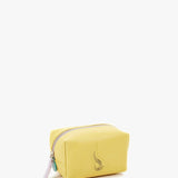 Medium yellow leather toiletry bag