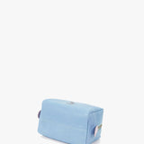 Medium blue leather toiletry bag