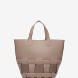 Geflochtener Shopper in Taupe.