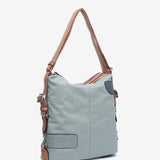 Bolso convertible en mochila en materiales reciclados en azul