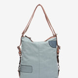 Bolso convertible en mochila en materiales reciclados en azul