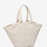 Shopper bag in recycled materials in beige