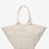 Shopper bag in recycled materials in beige