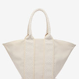 Shopper-Tasche aus recycelten Materialien in Beige.