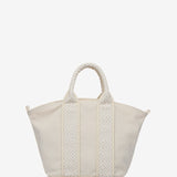 Small shopper bag in recycled materials in beige