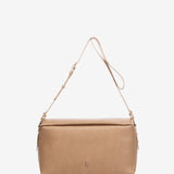 Bolso de hombro en materiales reciclados en taupe