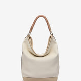 Shoulder bag in recycled materials in beige