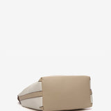 Shoulder bag in recycled materials in beige