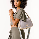 Shoulder bag in recycled materials in blue