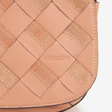 Braided leather shoulder bag in pink