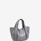 Small leather handbag in silver